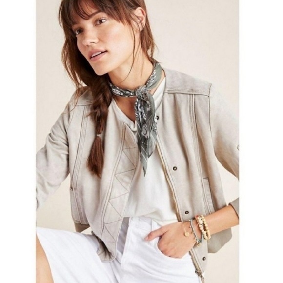 Anthropologie Jackets & Blazers - NWOT ANTHROPOLOGIE | Marrakech Bibiana Gray Bomber Jacket XL